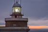 Kap Finisterre: Kuppel des Leuchtturms in der Abenddmmerung
