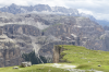 Italien, Sdtirol, Dolomiten: Hinter dem Abgrund des Grdnertals liegt die Felsformation der Sellagruppe