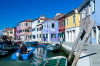 Burano, Veneto, Italien: Die typischen farbenfrohen Huser der Insel an der Fondamenta Pontinello Destra